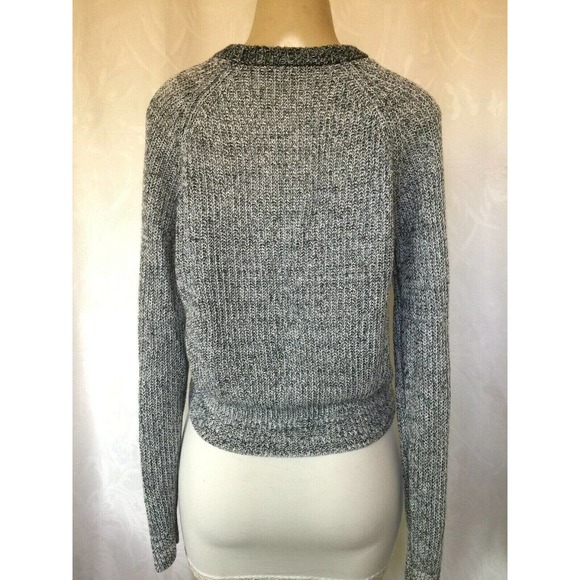 Theory Brombly Golino Cropped Knit Sweater Gray L - Picture 6 of 8